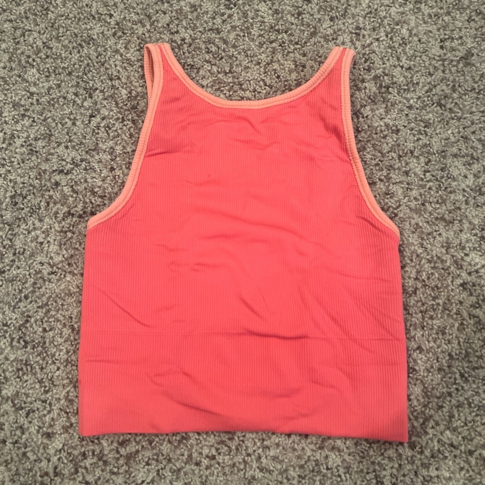 Coral Ribbed Tank Top